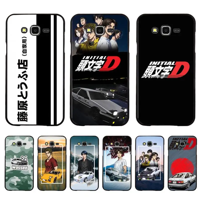 Фото Силиконовый черный чехол Yinuoda INITIAL D AE86 для телефона Samsung A50 A70 A40 A6 A8 Plus A7 A20 A30 S7 S8 S9 S10