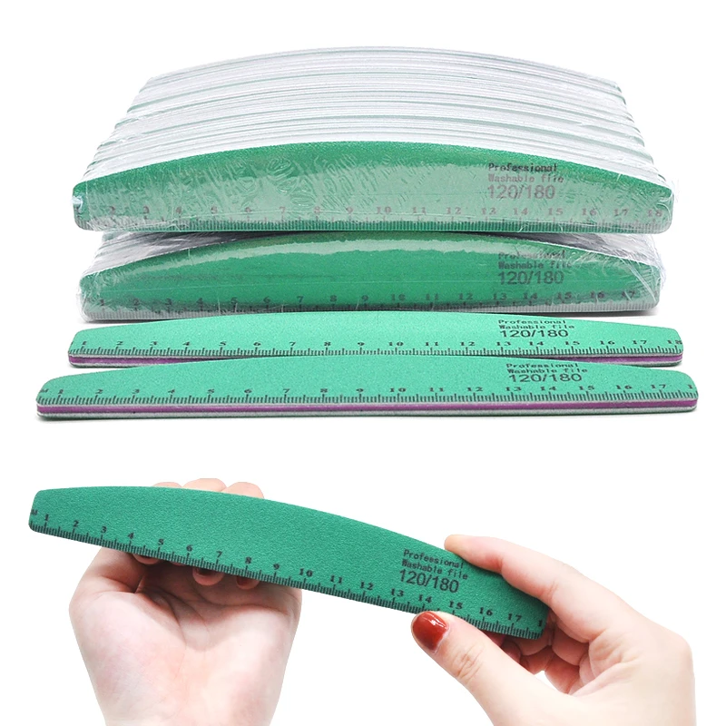 

Top Quality 40Pcs/lot Washable Nail Files Green Strong Sandpaper Nail Buffer Block Lime a ongle Professional Salon Polisher File