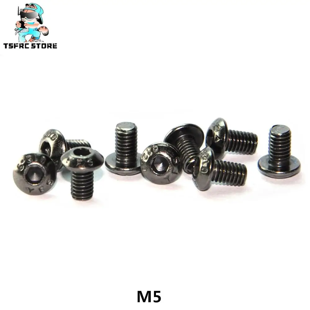 100% Оригинальный YFS M5 x10/12/16/25 мм класс 12 9 Шестигранная головка винтовой болт черная