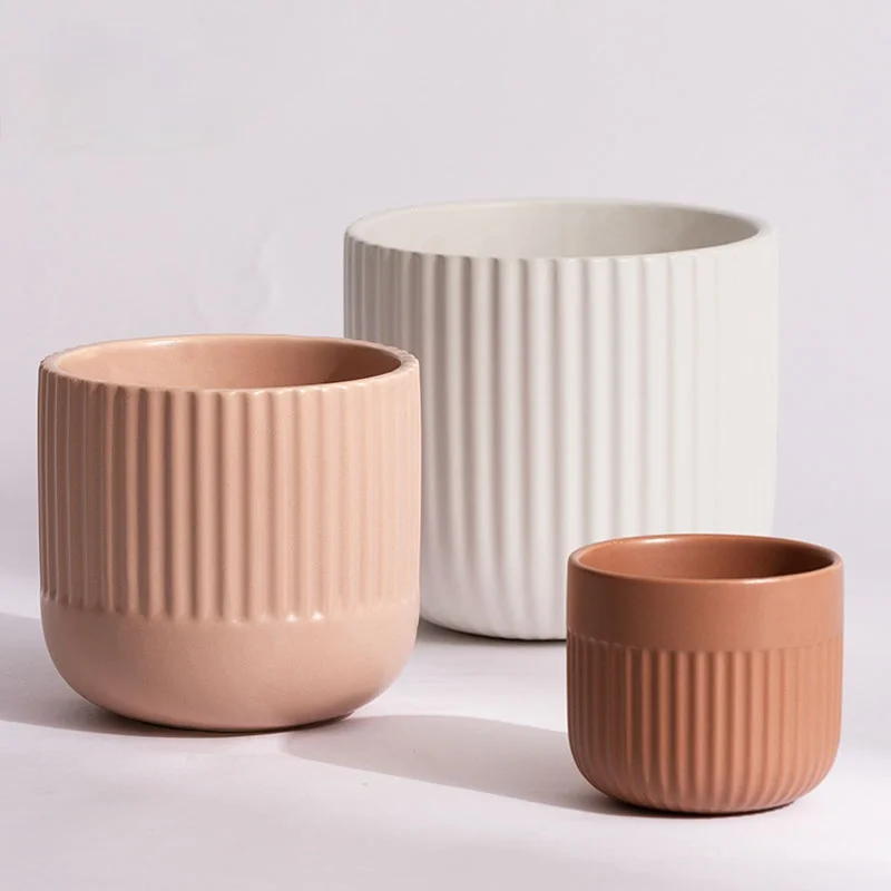 Nordic Ins Matte Striped Flower Pot Simplicity Porcelain Succulent Planter Flowerpots Crafts Home Decoration Accessories
Nordic Ins Matte Striped Flower Pot Simplicity Porcelain Succulent Planter Flowerpots Crafts Home Decoration Accessories