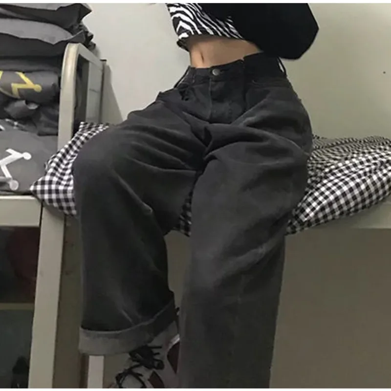 Korean Fashion High Street Black Gray High Waist Jeans Women's Straight Loose Pants Large Size Zipper Long Trousers Street Wear
Korean Fashion High Street Black Gray High Waist Jeans Women's Straight Loose Pants Large Size Zipper Long Trousers Street Wear
