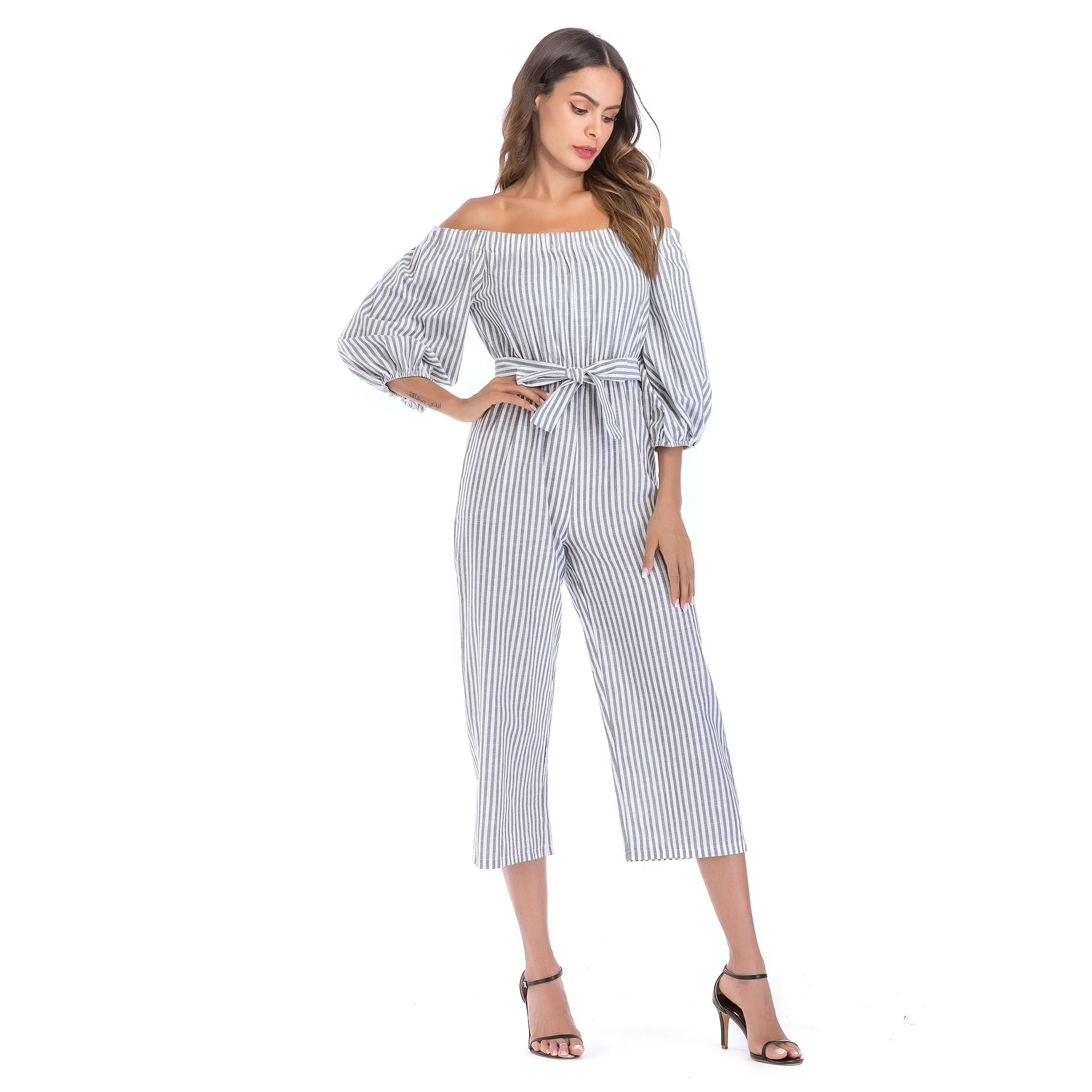 Fashion Women's Jumpsuit Summer Casual One-word Collar Pullover Lantern Sleeve Waist Belt Jumpsuit Women's Clothing Donsignet
Fashion Women's Jumpsuit Summer Casual One-word Collar Pullover Lantern Sleeve Waist Belt Jumpsuit Women's Clothing Donsignet