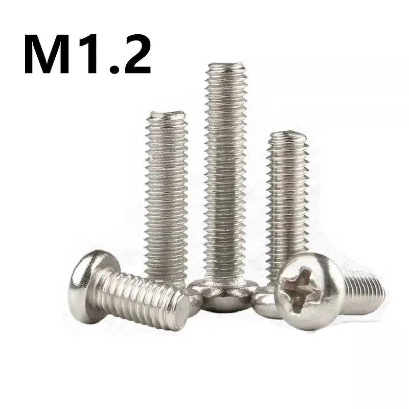 1000 шт./лот M1.2x3/4/5/6/8 мм PM GB818 никелированный винт с полукруглой головкой|Винты| |