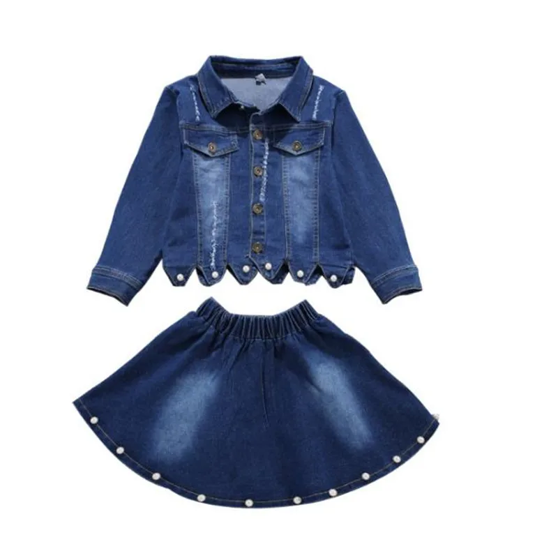 baby girl clothes Kid child New cowboy suit, girl's spring dress, children's Pearl denim skirt, two pieces of children's wear
baby girl clothes Kid child New cowboy suit, girl's spring dress, children's Pearl denim skirt, two pieces of children's wear