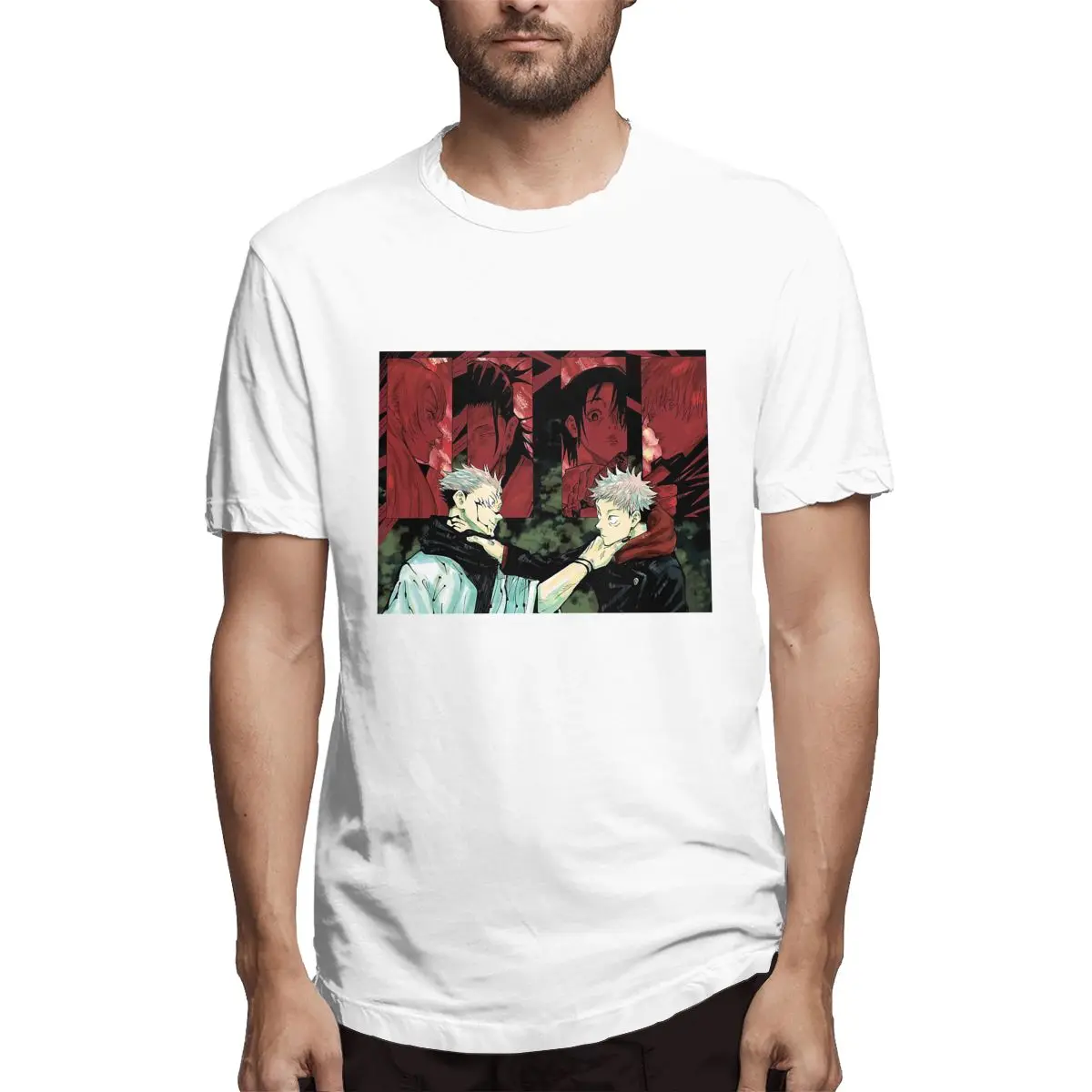 Manga Jujutsu Kaise Yuji And Sukuna Men's Crazy Tee Shirt Short Sleeve Crewneck T-Shirt Cotton 2021 New Arrival Clothes
Manga Jujutsu Kaise Yuji And Sukuna Men's Crazy Tee Shirt Short Sleeve Crewneck T-Shirt Cotton 2021 New Arrival Clothes