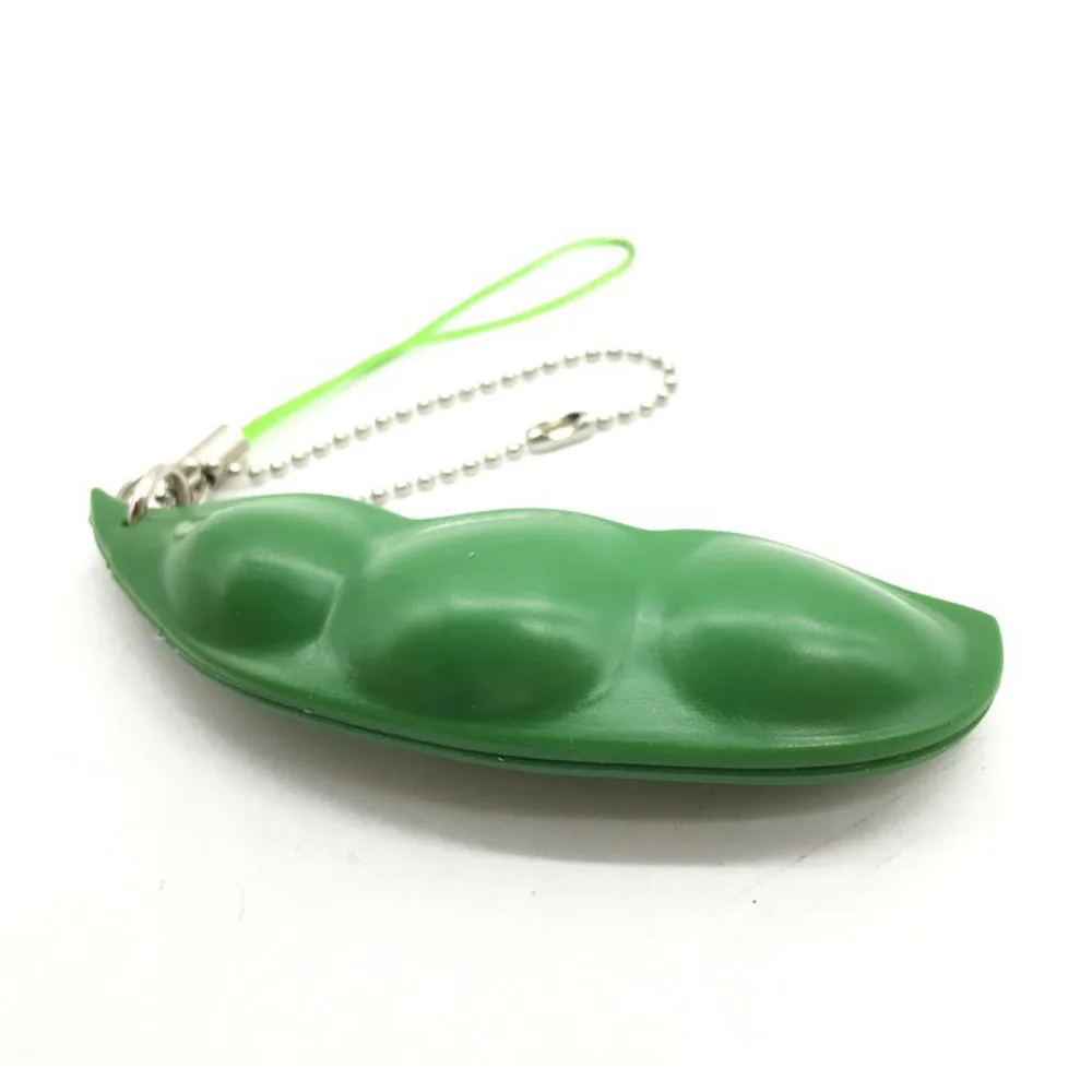 

Squishy Infinite Squeeze Edamame Bean Pea Expression Chain Key Pendant Ornament Stress Relieve Decompression Toys antistress