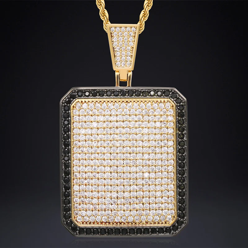 Men's Diamond Pendant gold plated micro set two-color zircon hip hop couple trendy Necklace
Men's Diamond Pendant gold plated micro set two-color zircon hip hop couple trendy Necklace