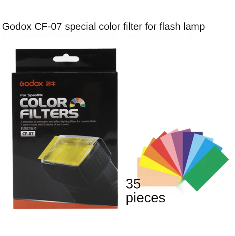 

Godox CF-07 Universal 35 Pieces Speedlite Color Filter Kit Photography Gels Filters Set for Canon Nikon Sony Yongnuo Flash Light