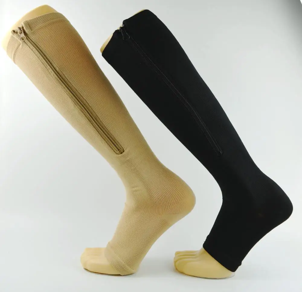 Носки Без Пятки средней длины на молнии Компрессионные носки до середины голени