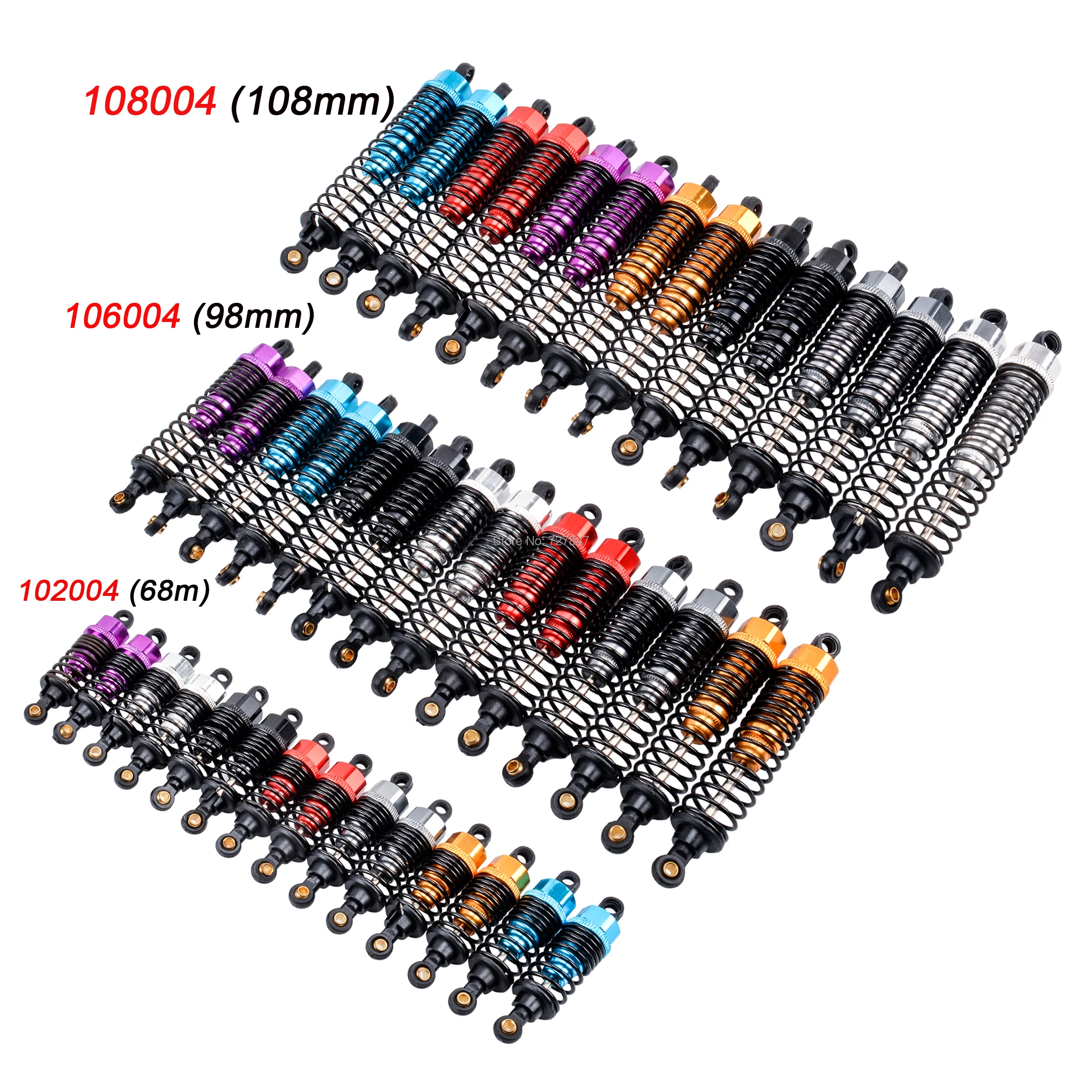 4pcs 68mm/98mm /108mm Aluminum Shocks Absorbers Damper for HSP HPI Himoto 1/10 Scale RC Car On-Road Monster Truck Off Road Buggy
4pcs 68mm/98mm /108mm Aluminum Shocks Absorbers Damper for HSP HPI Himoto 1/10 Scale RC Car On-Road Monster Truck Off Road Buggy