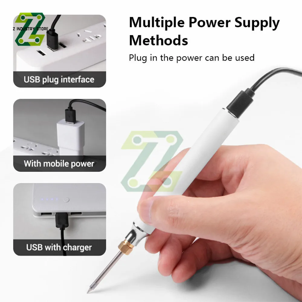 Электрический паяльник с 3 наконечниками, 5 В, 8 Вт
Электрический паяльник с 3 наконечниками, 5 В, 8 Вт