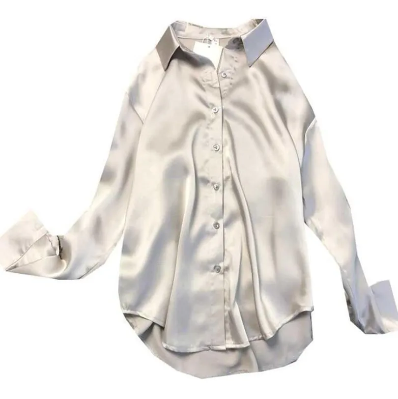 New Spring Autumn Women Fashion Long Sleeves Satin Blouse Vintage Femme Oversized Street Shirts Elegant Imitation Silk Blouse
New Spring Autumn Women Fashion Long Sleeves Satin Blouse Vintage Femme Oversized Street Shirts Elegant Imitation Silk Blouse