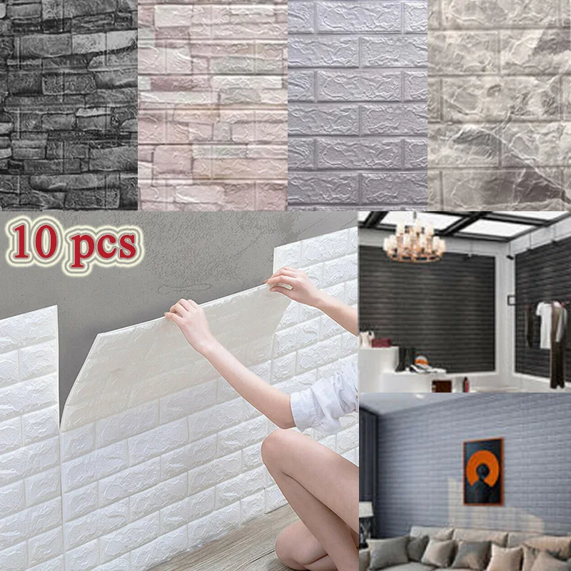 10 Pcs 3D Self-Adhesive Panel Wall Stickers Waterproof Foam Tile Living Room TV Background Protection Baby Wallpaper 38*35cm
10 Pcs 3D Self-Adhesive Panel Wall Stickers Waterproof Foam Tile Living Room TV Background Protection Baby Wallpaper 38*35cm