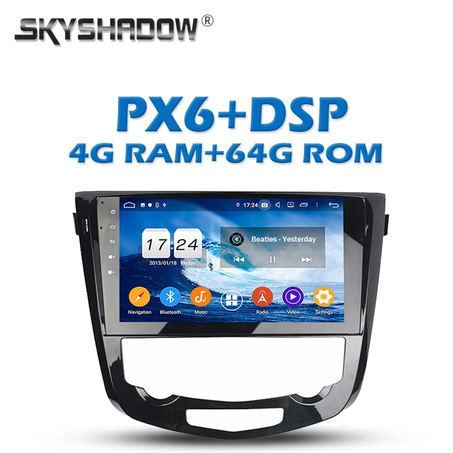 Автомобильный DVD плеер PX6 DSP IPS Android 10 0 4 Гб 64 GPS карта RDS радио wifi Bluetooth 5 для Nissan Qashqai