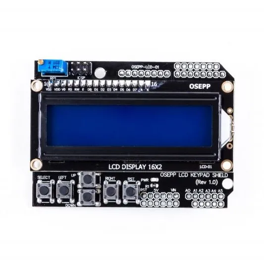 

16Ã—2 LCD Display & Keypad Shield of the LCD1602 character LCD input and output expansion board For arduino