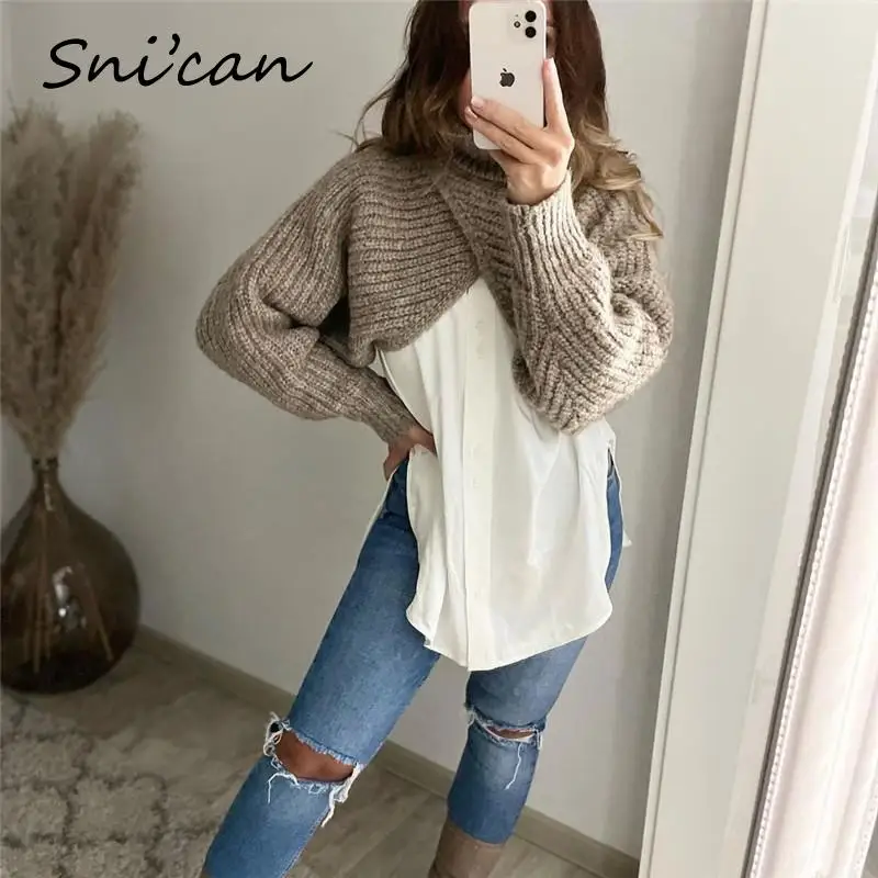 Solid Brown Sweater Long Sleeve Crop Tops Fashion Autumn Winter Knitted Pullover Za 2021 Women Pull Femme Hiver Chandails Jumper
Solid Brown Sweater Long Sleeve Crop Tops Fashion Autumn Winter Knitted Pullover Za 2021 Women Pull Femme Hiver Chandails Jumper