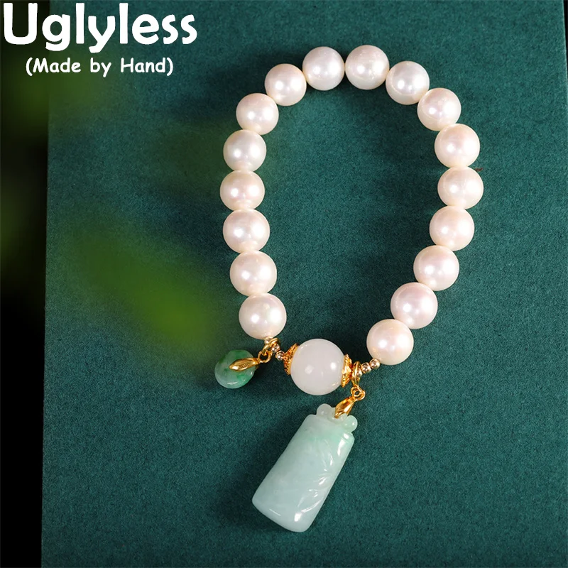 Uglyless Elastic Rope Natural Pearls Bracelets Elegant Pearls Dress Jewelry for Women 925 Sterling Silver Bracelet Jadeite Charm
Uglyless Elastic Rope Natural Pearls Bracelets Elegant Pearls Dress Jewelry for Women 925 Sterling Silver Bracelet Jadeite Charm