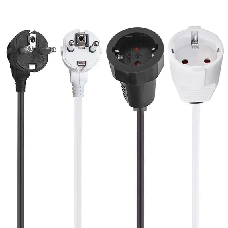 EU Power Adapter Cord European Round 2Pin Male to Female Plug Socket 2500W Power Extension Conversion Cable Black White
EU Power Adapter Cord European Round 2Pin Male to Female Plug Socket 2500W Power Extension Conversion Cable Black White