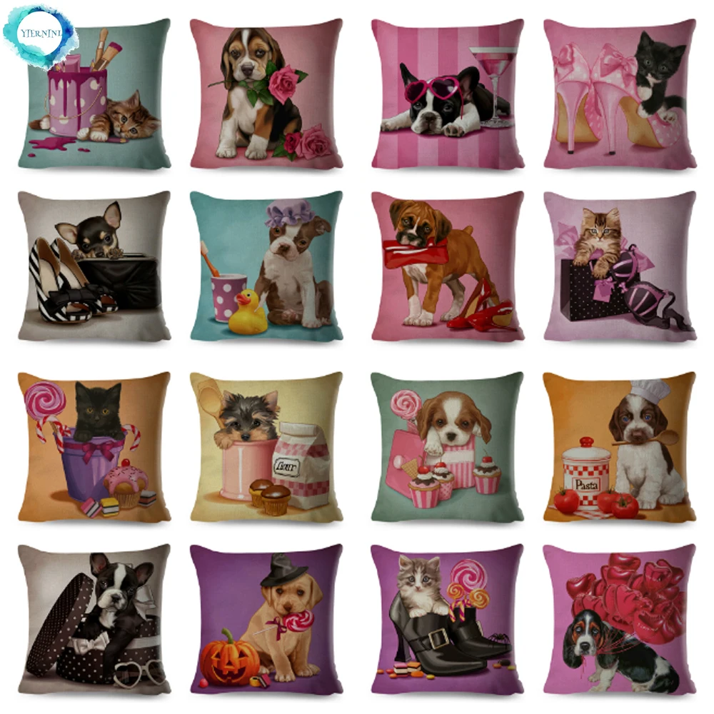 Животное напечатаны карикатуры Подушка для домашнего животного собаки крышка из хлопка и льна наволочки, покрытия для подушек для дивана д...
Животное напечатаны карикатуры Подушка для домашнего животного собаки крышка из хлопка и льна наволочки, покрытия для подушек для дивана д...