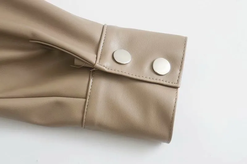 Vintage women faux leather shirts 2020 fashion ladies pocket shirt elegant female with fleece shirt tops streetwear girls blouse
Vintage women faux leather shirts 2020 fashion ladies pocket shirt elegant female with fleece shirt tops streetwear girls blouse