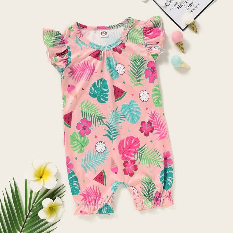 Summer Newborn Baby Girl Romper Flare Sleeve Floral Pattern Print Bodysuit Infant Kids Rompers Playsuit Clothes 
Summer Newborn Baby Girl Romper Flare Sleeve Floral Pattern Print Bodysuit Infant Kids Rompers Playsuit Clothes