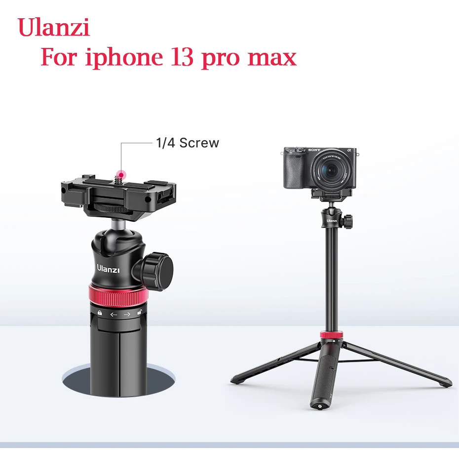 ULANZI MT-44 Tripods for Smartphone iphone 13 pro max Vlog 1/4 Inch Screw Tripods With Cold Shoe For Mobile Tripod SLR Camera
ULANZI MT-44 Tripods for Smartphone iphone 13 pro max Vlog 1/4 Inch Screw Tripods With Cold Shoe For Mobile Tripod SLR Camera