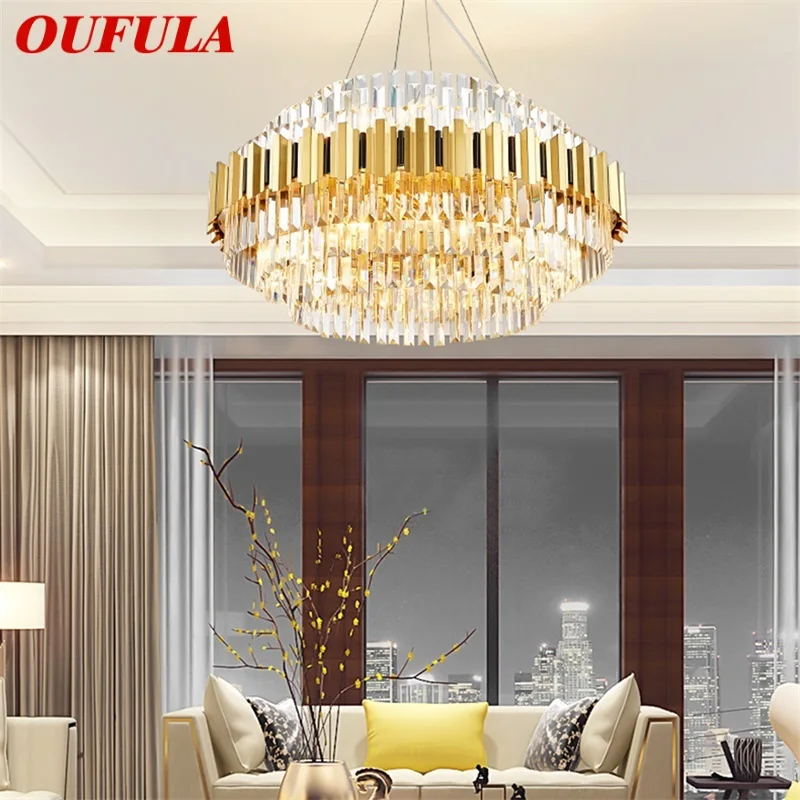 OUFULA Pendant Light Postmodern Gold Luxury Crystal LED Lamp Chandelier For Home Dining Living Room
OUFULA Pendant Light Postmodern Gold Luxury Crystal LED Lamp Chandelier For Home Dining Living Room
