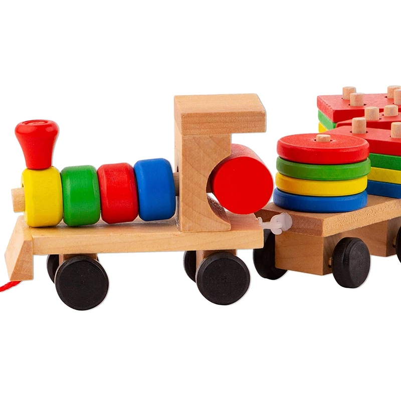 15.5 Inches Wooden Stacking Toys Train with Shape Sorter and Stacking Blocks, Toddlers Toys, Pull Toys for Toddlers
15.5 Inches Wooden Stacking Toys Train with Shape Sorter and Stacking Blocks, Toddlers Toys, Pull Toys for Toddlers