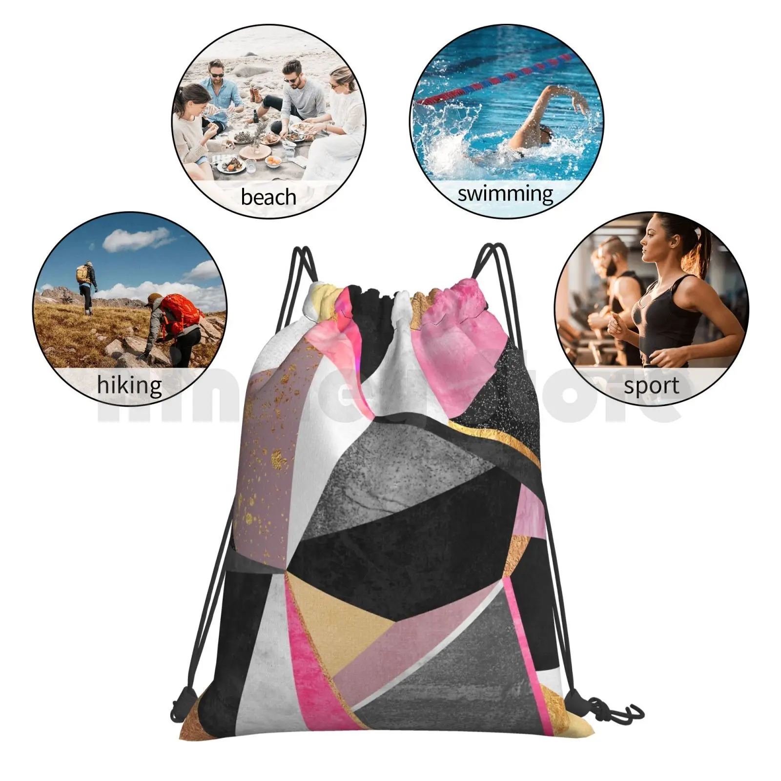 Geometry / Pink Backpack Drawstring Bag Riding Climbing Gym Bag Graphic Pattern Abstract Geometric Geometric Pink Girly
Geometry / Pink Backpack Drawstring Bag Riding Climbing Gym Bag Graphic Pattern Abstract Geometric Geometric Pink Girly