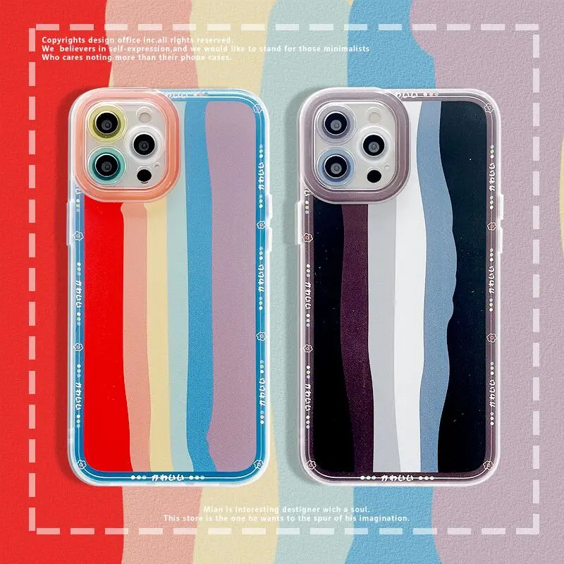 Ins Fashion Rainbow Phone Case for iPhone 11 12 Pro Max X XR XS Max 7 8 Plus SE2 Shockproof Fall Protection Silicone TPU Cover
Ins Fashion Rainbow Phone Case for iPhone 11 12 Pro Max X XR XS Max 7 8 Plus SE2 Shockproof Fall Protection Silicone TPU Cover