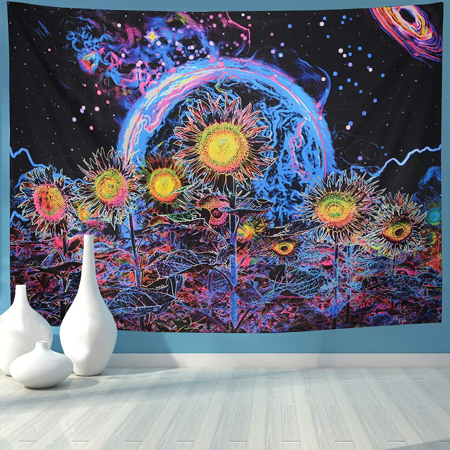 Psychedelic Sunflower Trippy Planet Tapestry Galaxy Night Sky Colorful Abstract Landscape Wall Hanging
Psychedelic Sunflower Trippy Planet Tapestry Galaxy Night Sky Colorful Abstract Landscape Wall Hanging