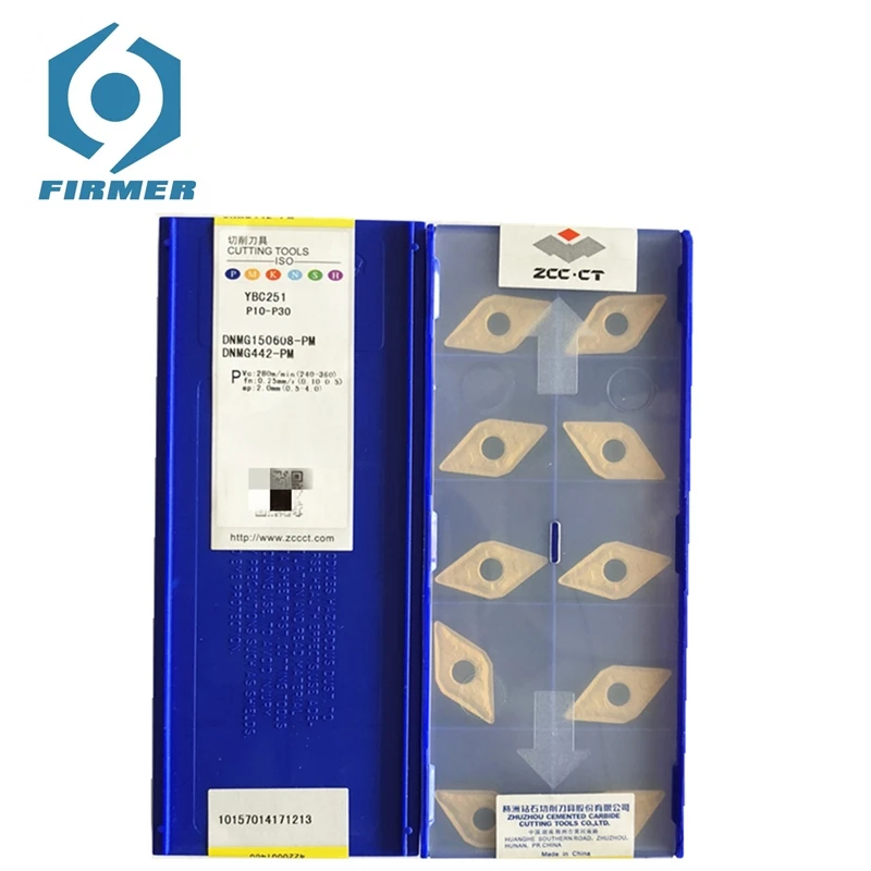 Original ZCCCT Lathe Blade DNMG150404 150408 150412-PM YBC251/252 10pcs Carbide Inserts Lathe Turning Tool Cutting Tool CNC
Original ZCCCT Lathe Blade DNMG150404 150408 150412-PM YBC251/252 10pcs Carbide Inserts Lathe Turning Tool Cutting Tool CNC