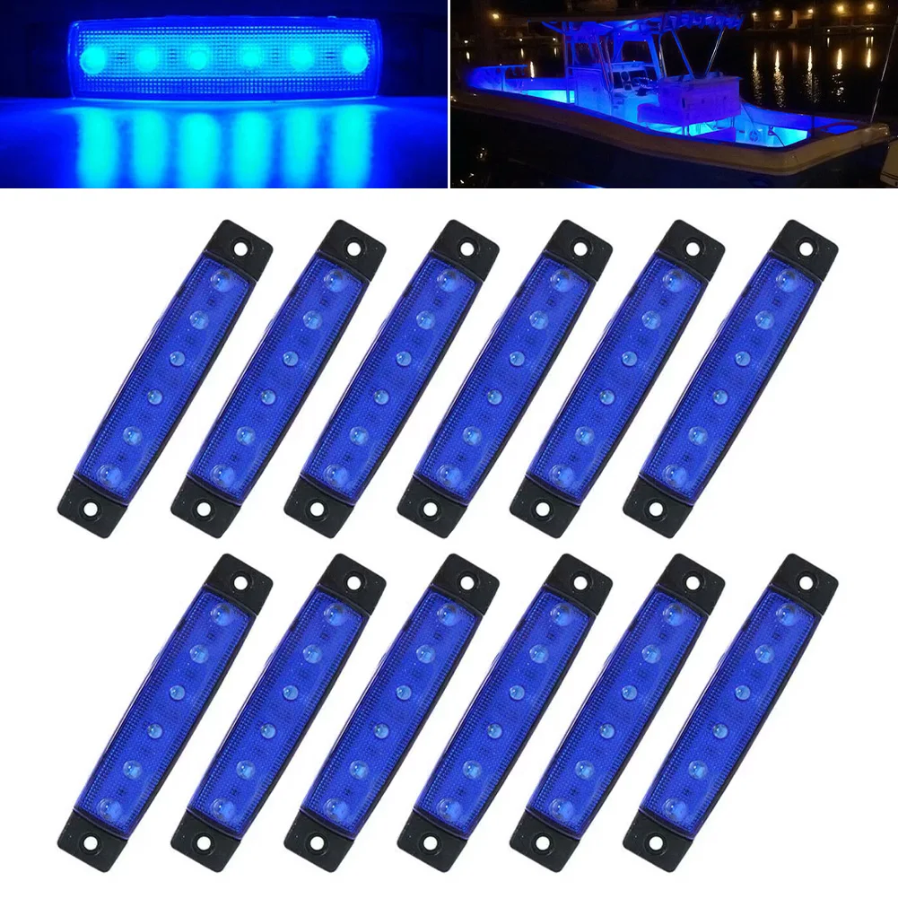 12PCS LED Marine Boat Courtesy Light 6LED Waterproof Boat Interior Navigation Blue Transom Step Lighting for Pontoon Yacht Kayak
12PCS LED Marine Boat Courtesy Light 6LED Waterproof Boat Interior Navigation Blue Transom Step Lighting for Pontoon Yacht Kayak