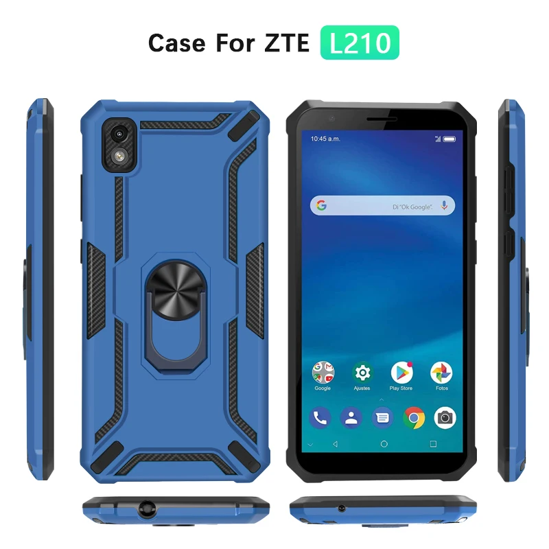 Ударопрочный чехол для телефона ZTE Blade L210 магнитный металлический кольцевой