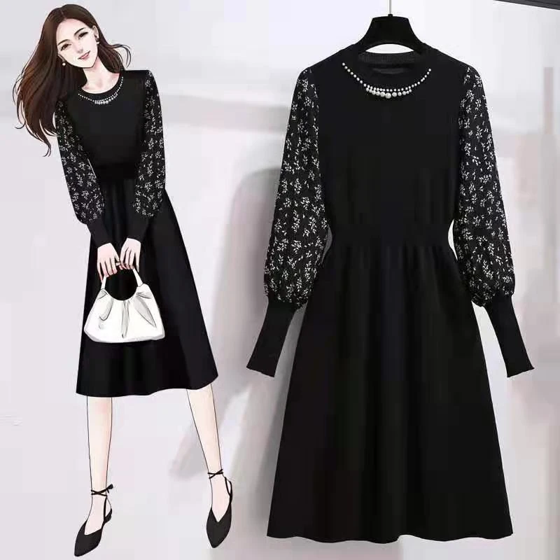 EHQAXIN 2021 Autumn Elegant Ladies Dress New Sweet Beaded Floral Knitted Stitching French A-Line Long Dress For Female S-2XL
EHQAXIN 2021 Autumn Elegant Ladies Dress New Sweet Beaded Floral Knitted Stitching French A-Line Long Dress For Female S-2XL