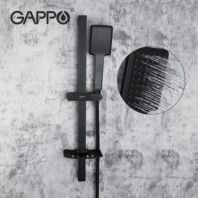 

Душевая система Gappo, душевой набор, подъемная штанга с ручным матовым черным смесителем для душа, черный матовый смеситель для душа G8013