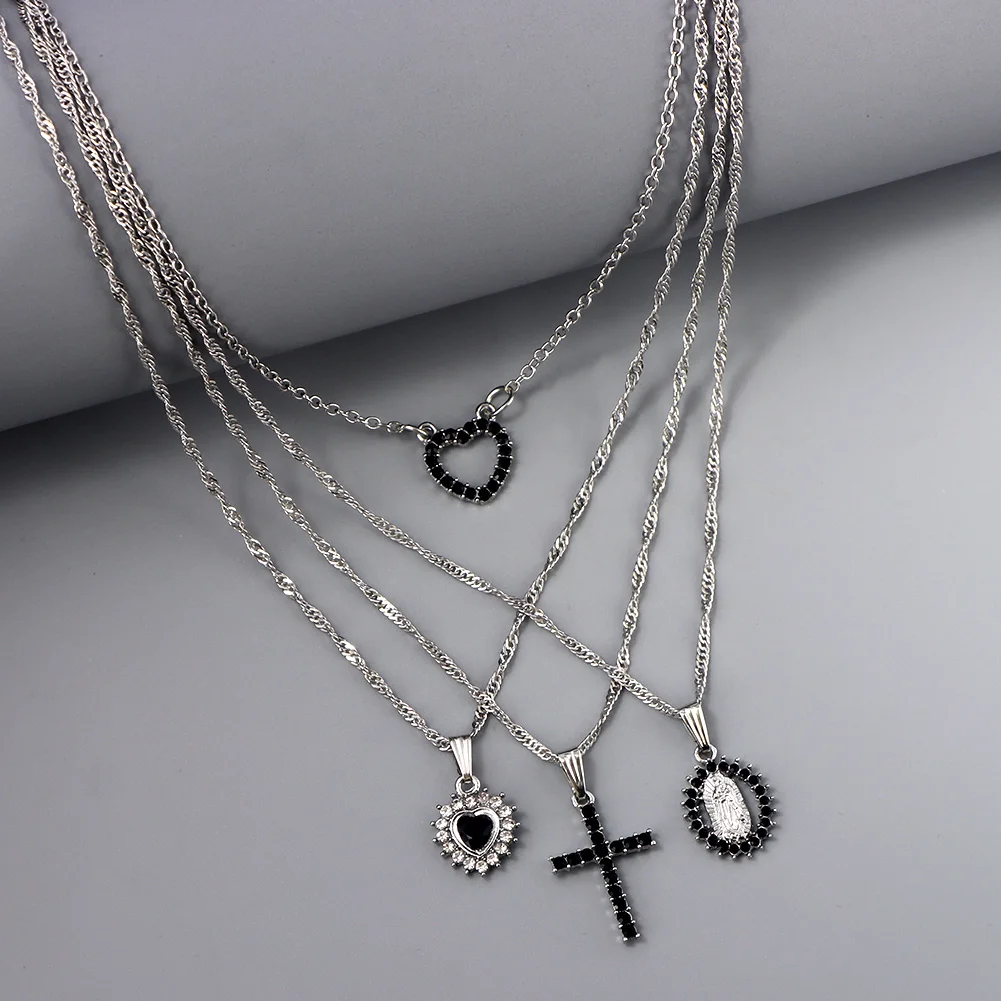 Flatfoosie 2021 Trendy Crystal Heart Twisted Chain Necklace For Women Multilayer Cross Portrait Pendant Necklace Hip Hop Jewelry
Flatfoosie 2021 Trendy Crystal Heart Twisted Chain Necklace For Women Multilayer Cross Portrait Pendant Necklace Hip Hop Jewelry