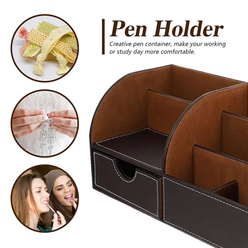 Multifunctional PU Leather Pen Holder Organizer Office School Stationery Pencil Case Office Case Remote Control Storage Box
Multifunctional PU Leather Pen Holder Organizer Office School Stationery Pencil Case Office Case Remote Control Storage Box