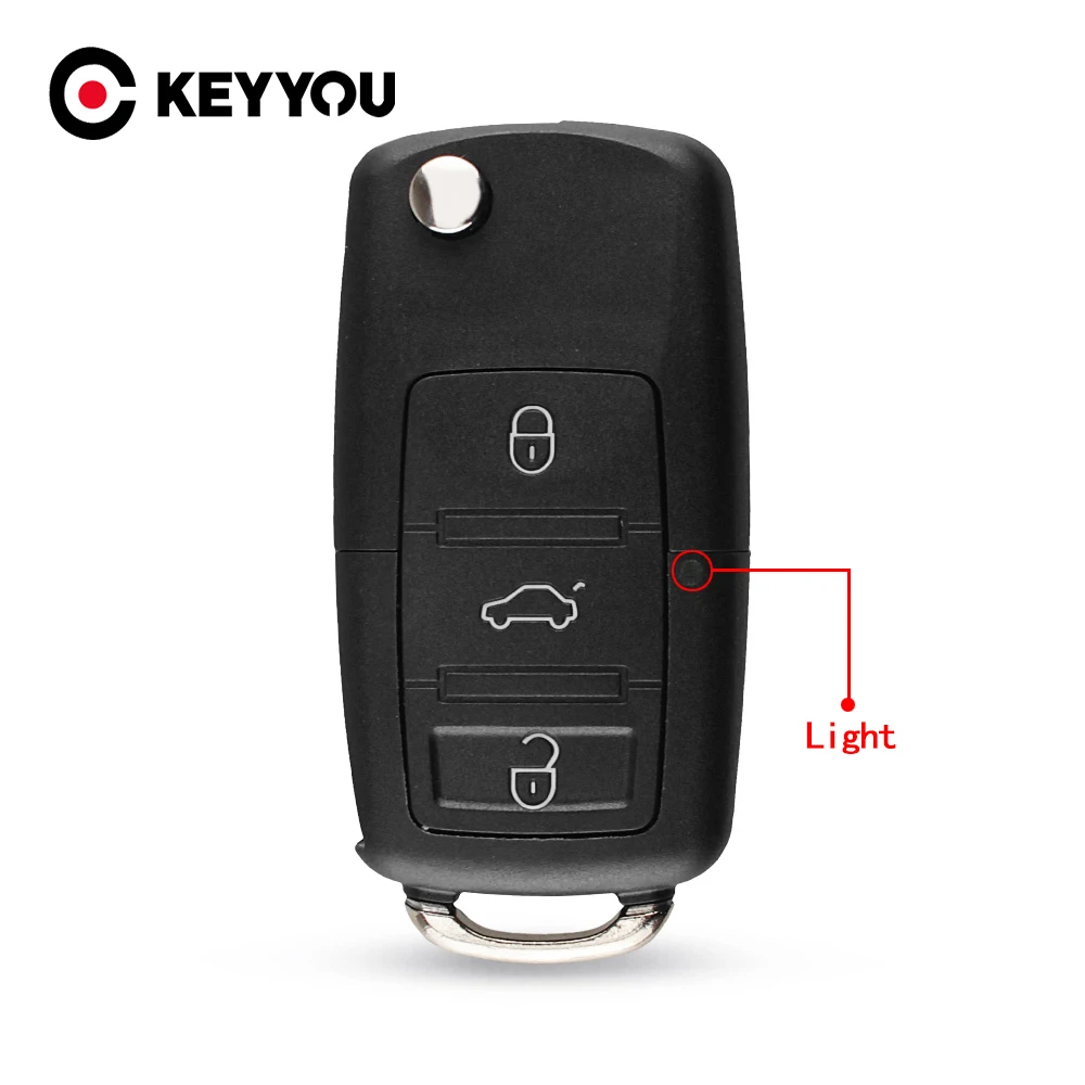 Складной автомобильный пульт дистанционного управления KEYYOU 20x3 чехол для VW Passat Polo