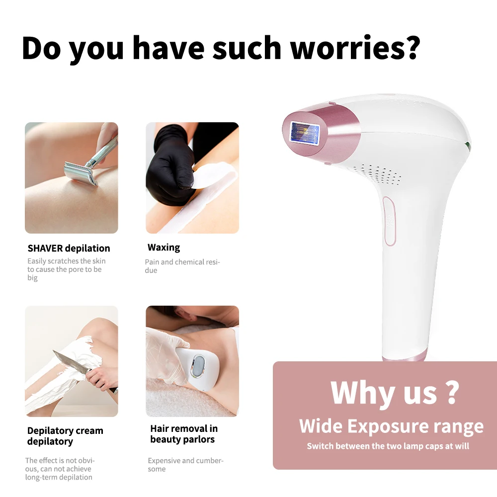 IPL Epilator Laser Hair Removal Machine Laser Epilator Hair Remover Machine Permanent Bikini Trimmer Electric depilador a laser
IPL Epilator Laser Hair Removal Machine Laser Epilator Hair Remover Machine Permanent Bikini Trimmer Electric depilador a laser