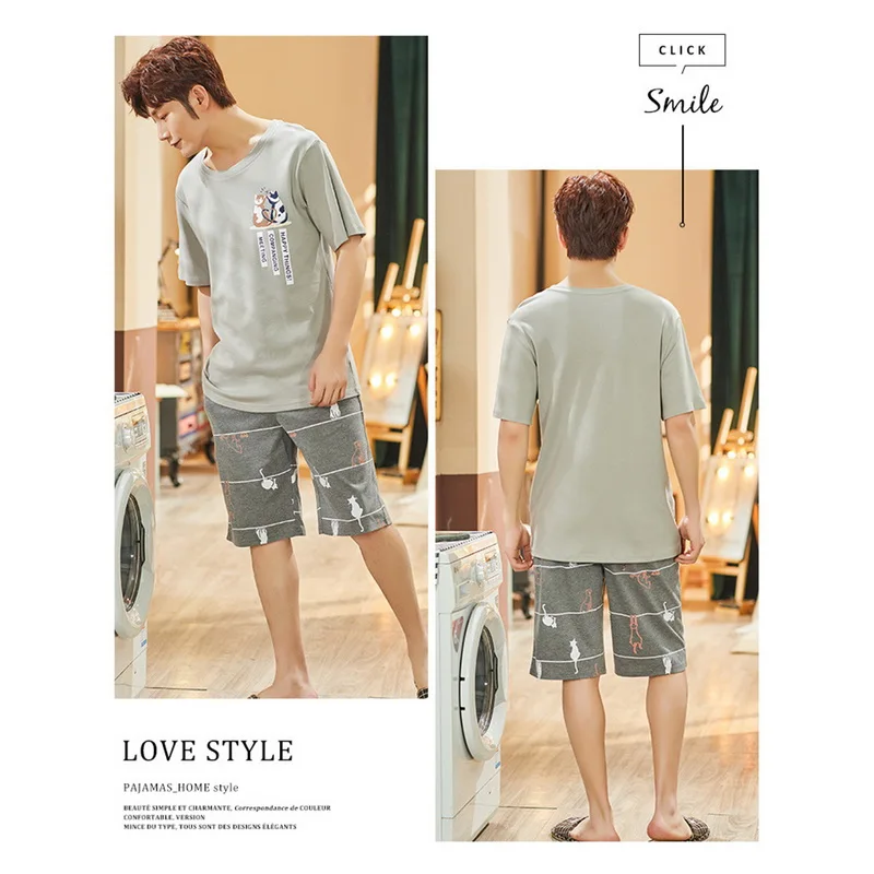 Men Summer Cotton Short-sleeved Shorts Pajamas Set Thin Section Home Suit Multi Styles Plus Size Mens Sleepwear Pajamas
Men Summer Cotton Short-sleeved Shorts Pajamas Set Thin Section Home Suit Multi Styles Plus Size Mens Sleepwear Pajamas