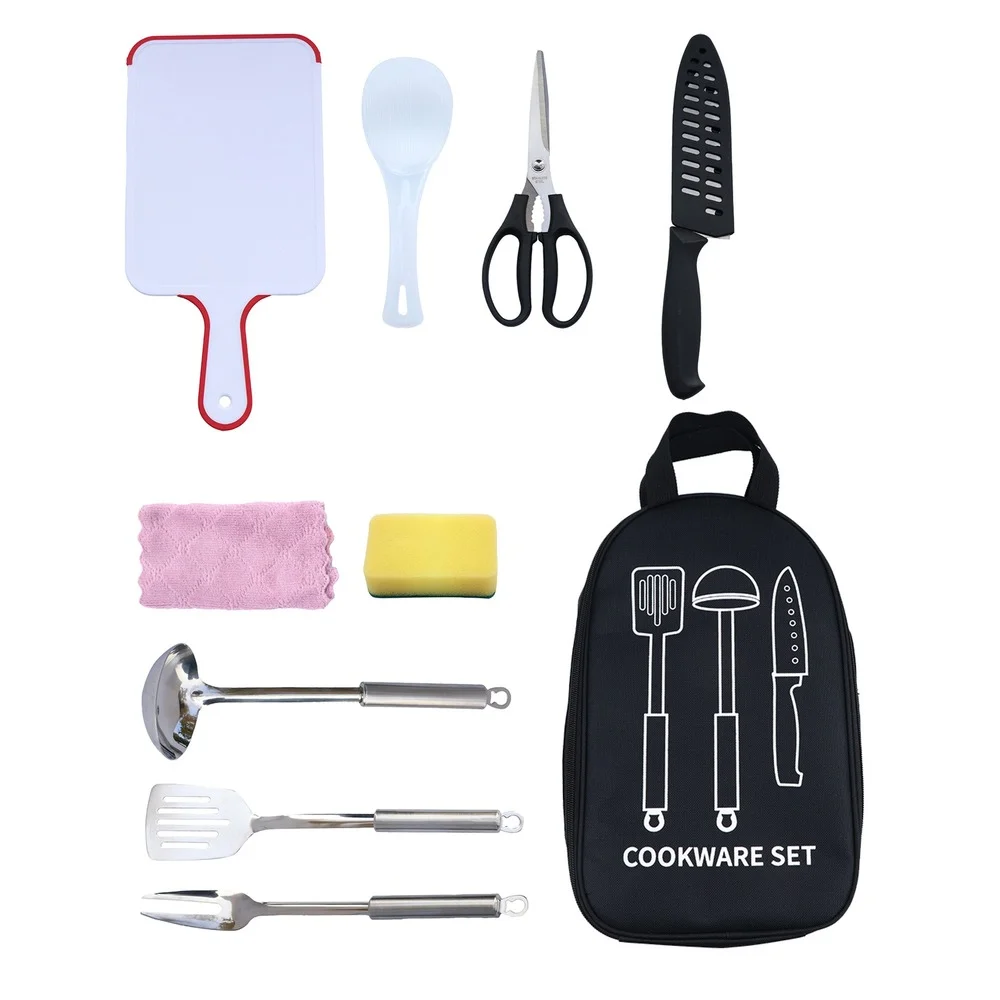 Outdoor cookware 9-piece set mobile convenient multi-functional picnic bag barbecue tool set
Outdoor cookware 9-piece set mobile convenient multi-functional picnic bag barbecue tool set