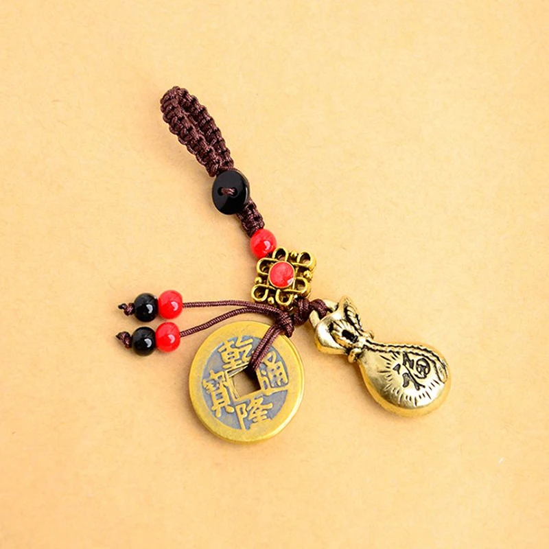 Vintage Brass Money Bag Keychain Pendant Handmade Rope Lucky Feng Shui Hanging Jewelry Ancient Five Emperors Coins Car Key Chain
Vintage Brass Money Bag Keychain Pendant Handmade Rope Lucky Feng Shui Hanging Jewelry Ancient Five Emperors Coins Car Key Chain
