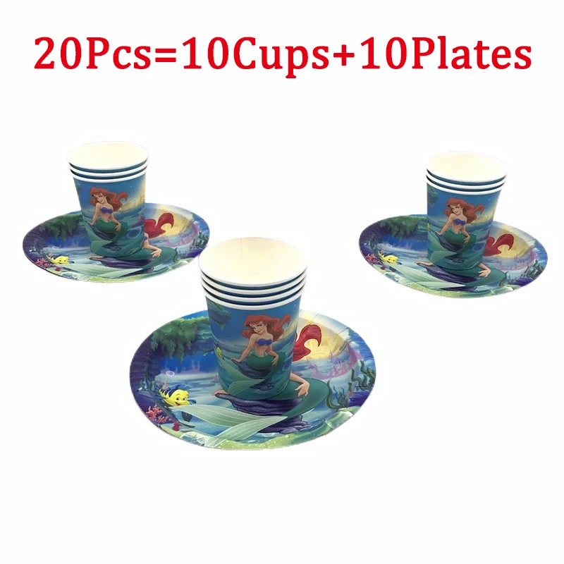 20/30/40/50Pcs Disney Mermaid Girls Birthday Party Decorations Disposable Tableware Peper Cup Plate Baby Shower Gift Supplies
20/30/40/50Pcs Disney Mermaid Girls Birthday Party Decorations Disposable Tableware Peper Cup Plate Baby Shower Gift Supplies