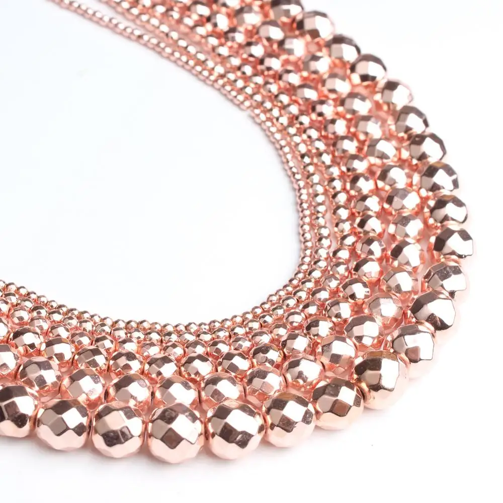 2-10mm Natural Hematite Faceted Rose Gold Beads Round Loose Stone Beads for Jewelry Making DIY Bracelets Accessories 15inch
2-10mm Natural Hematite Faceted Rose Gold Beads Round Loose Stone Beads for Jewelry Making DIY Bracelets Accessories 15inch