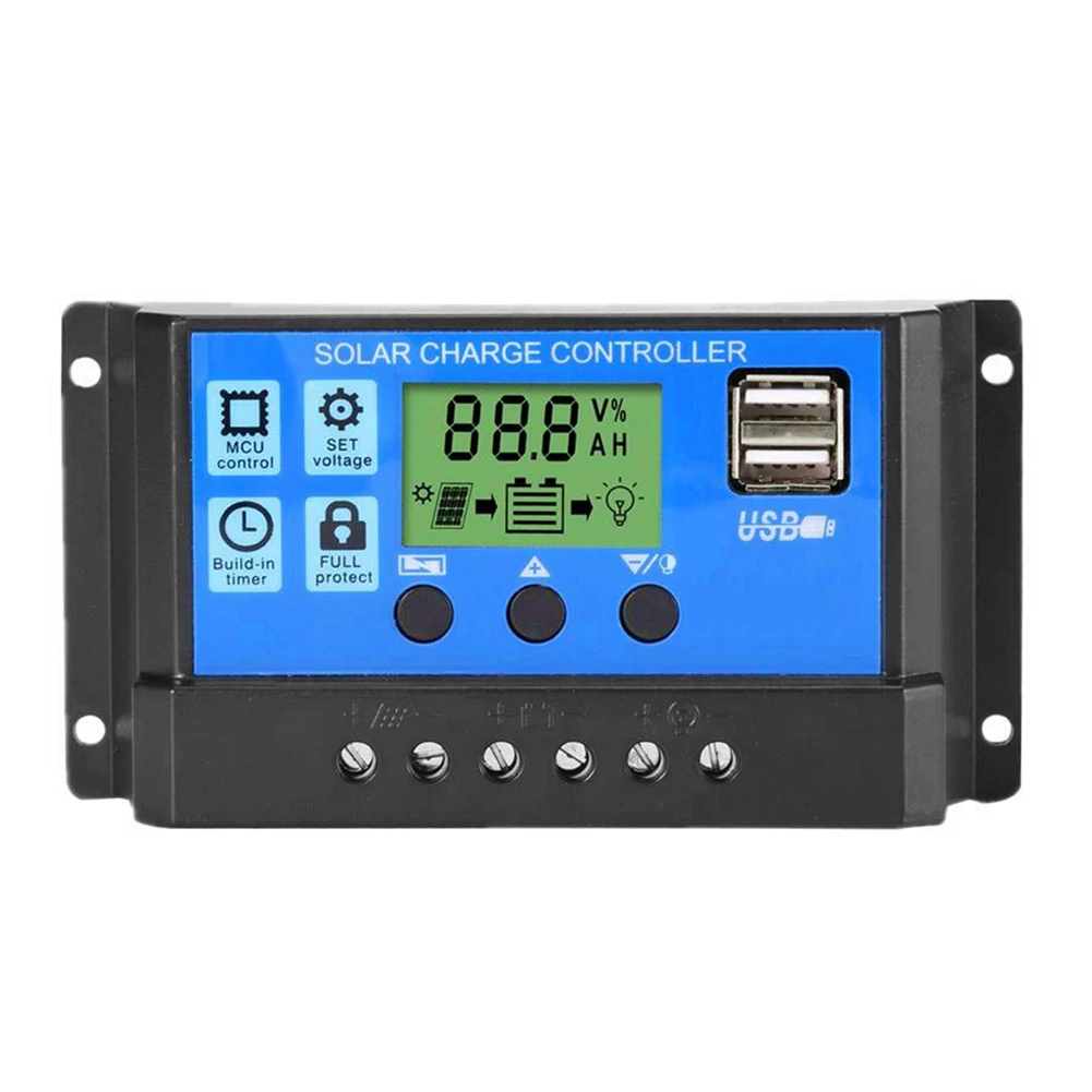 10A 20A 30A Solar Charge Controller 12V 24V Auto PWM 5V 2 USB Output Solar Panel Regulator PV Home Battery Charger LCD Display
10A 20A 30A Solar Charge Controller 12V 24V Auto PWM 5V 2 USB Output Solar Panel Regulator PV Home Battery Charger LCD Display