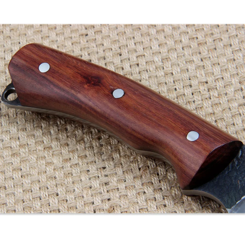 Manual Forging High Carbon Steel Red Pear Handle 58HRC Outdoor Straight Knife Utility EDC Tool Tactics Camping Leather Case
Manual Forging High Carbon Steel Red Pear Handle 58HRC Outdoor Straight Knife Utility EDC Tool Tactics Camping Leather Case