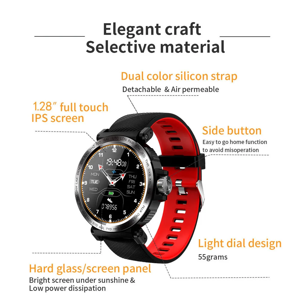 S18 full screen touch IP68 waterproof men's fashion outdoor sports heart rate blood pressure sleep monitoring smart watch
S18 full screen touch IP68 waterproof men's fashion outdoor sports heart rate blood pressure sleep monitoring smart watch