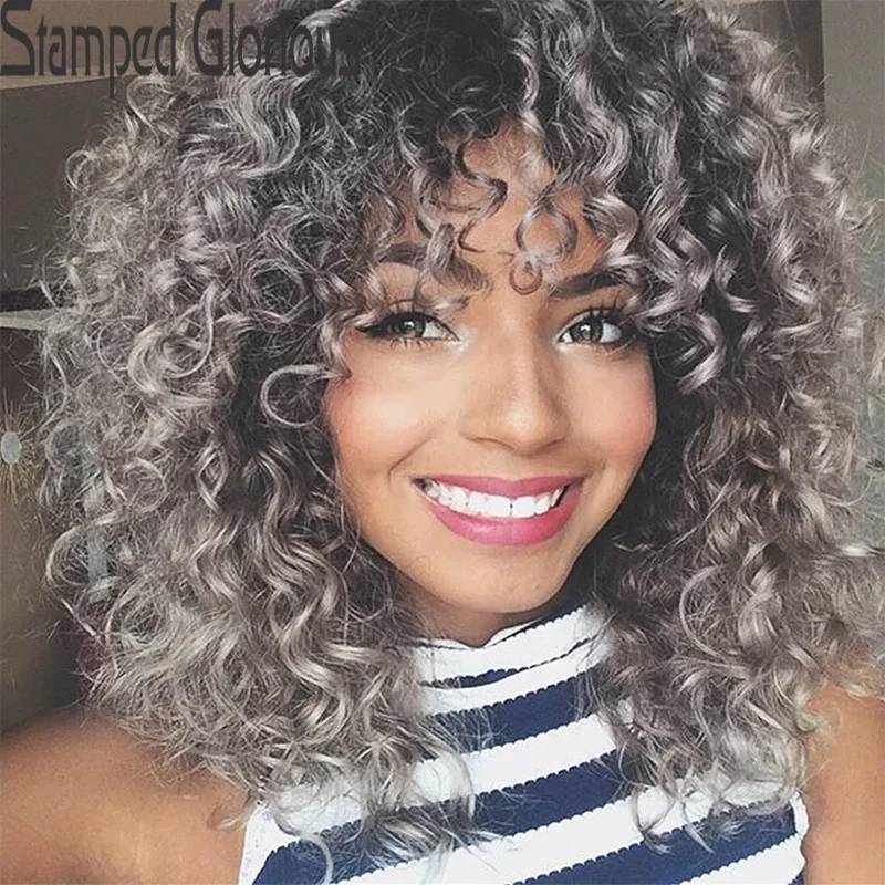 NNZES 14inches Afro kinky Curly Wig Ombre Black Pink Wig With Bangs Heat Resistant Fiber Synthetic Short Wig for Black Women
NNZES 14inches Afro kinky Curly Wig Ombre Black Pink Wig With Bangs Heat Resistant Fiber Synthetic Short Wig for Black Women