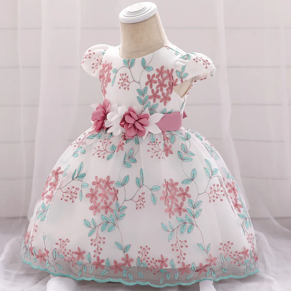 Платье для девочек Новые платья малышей дня рождения с принтом листьев Одежда